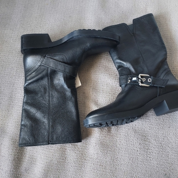 Zara Leather Biker Boots - Picture 9 of 12